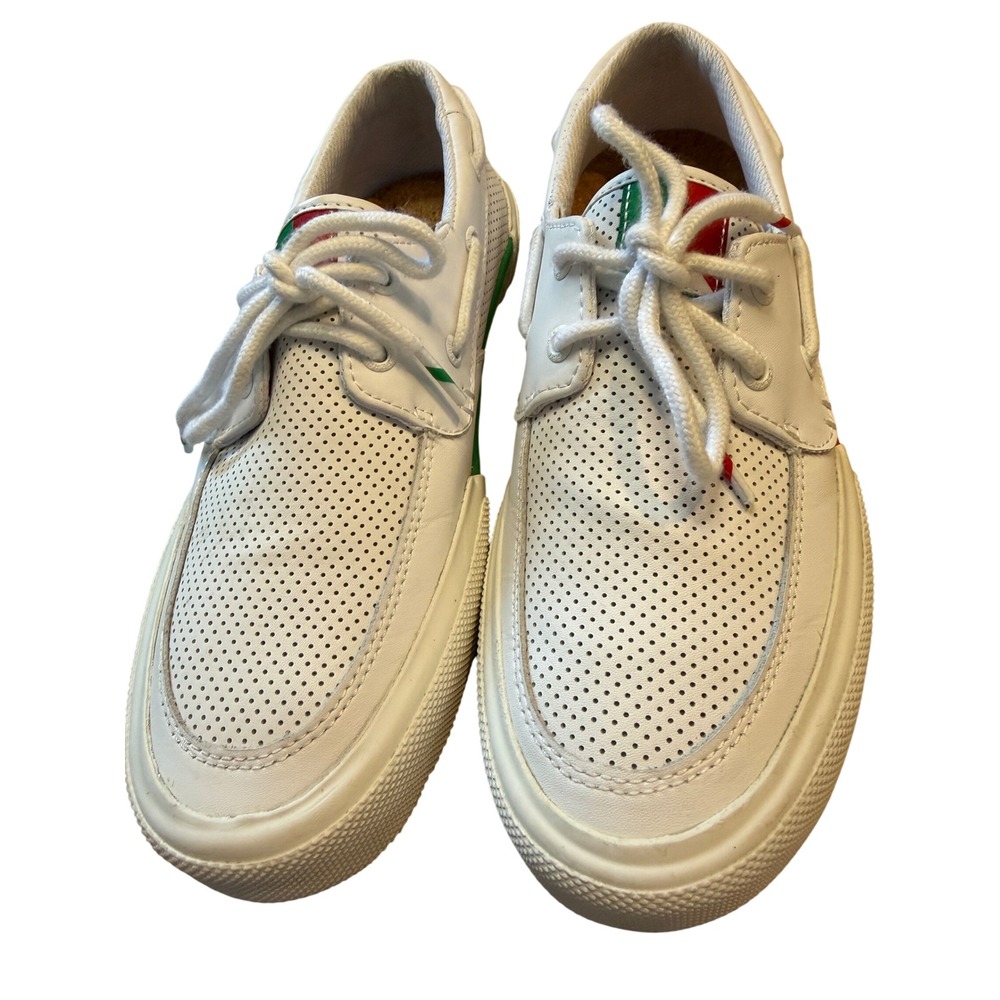 Sperry‎ Top-Sider Mens White Perforated Leather Boat Shoe Sneaker Size 7.5